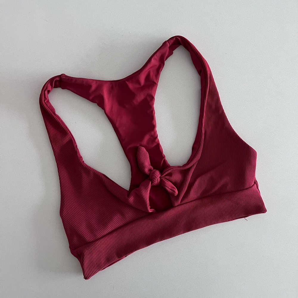 L*space Ribbed Tara Racerback Bikini Top - Redwood/S